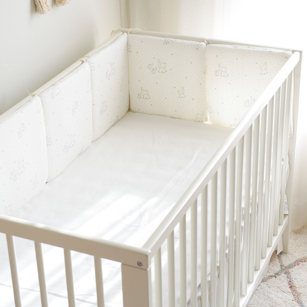 TK Cojines De Seguridad Para Cuna 6Pcs Anti-colisión Desmontables Y Lavables Rieles De Protección Para Bebe Material De Algodon Adecuado Para 1-3 Años