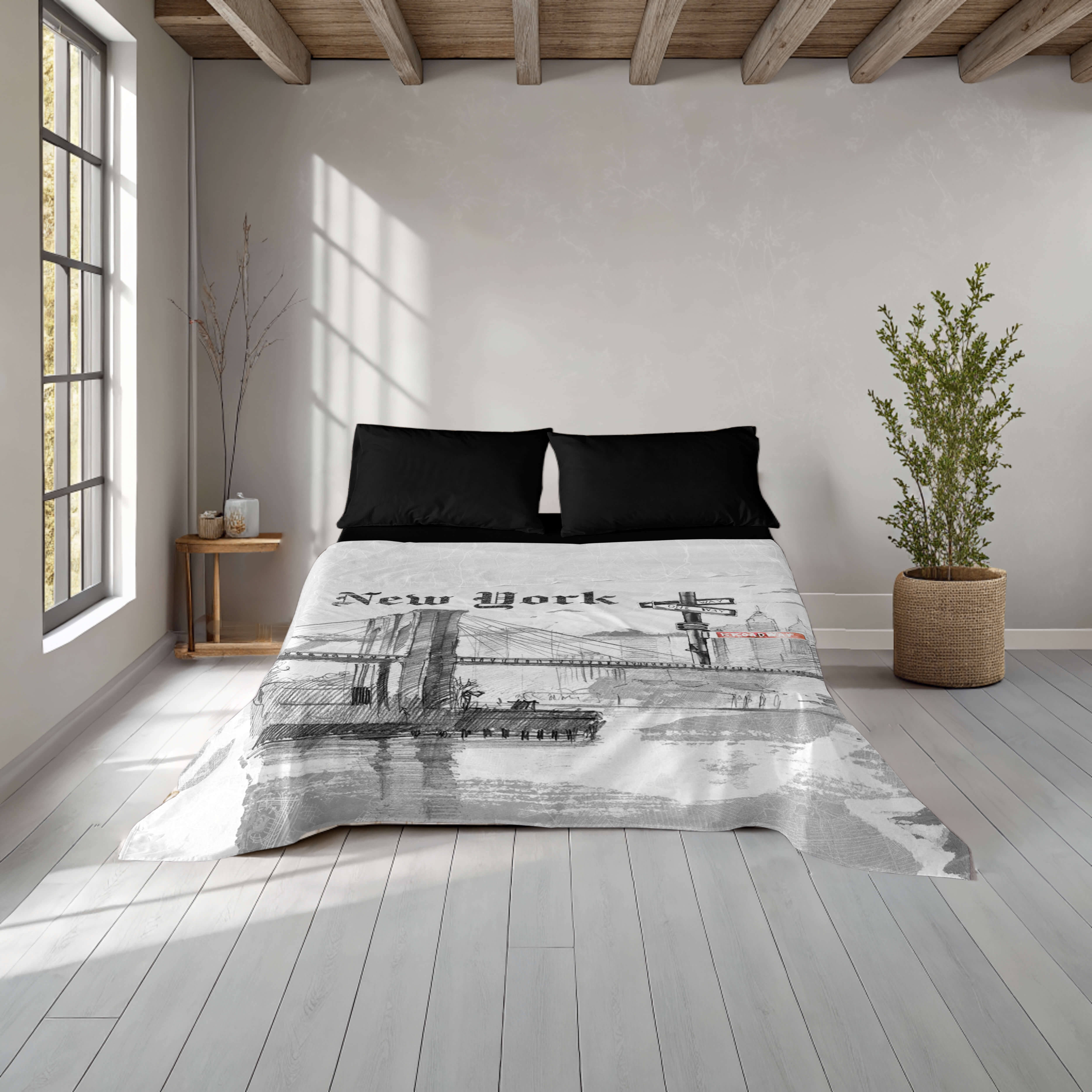 NATURALS - Juego de Sabanas Estampado - 100% Algodón Extra Suave - Incluye Sábana Encimera + Funda/s de Almohada + Sabana Bajera - Fabricado en España - Modelos Florales - Cama 90/135/150/180