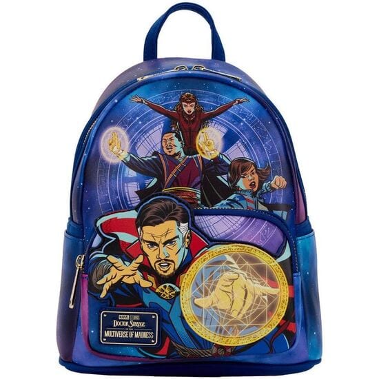 Mochilas Marvel, Nylon y Cuero Vegano (Poliuretano), Tirantes Ajustables, Compartimentos con Cremallera, Detalles Bordados y Estampados, Herrajes Metalicos, Forro Interior a Juego
