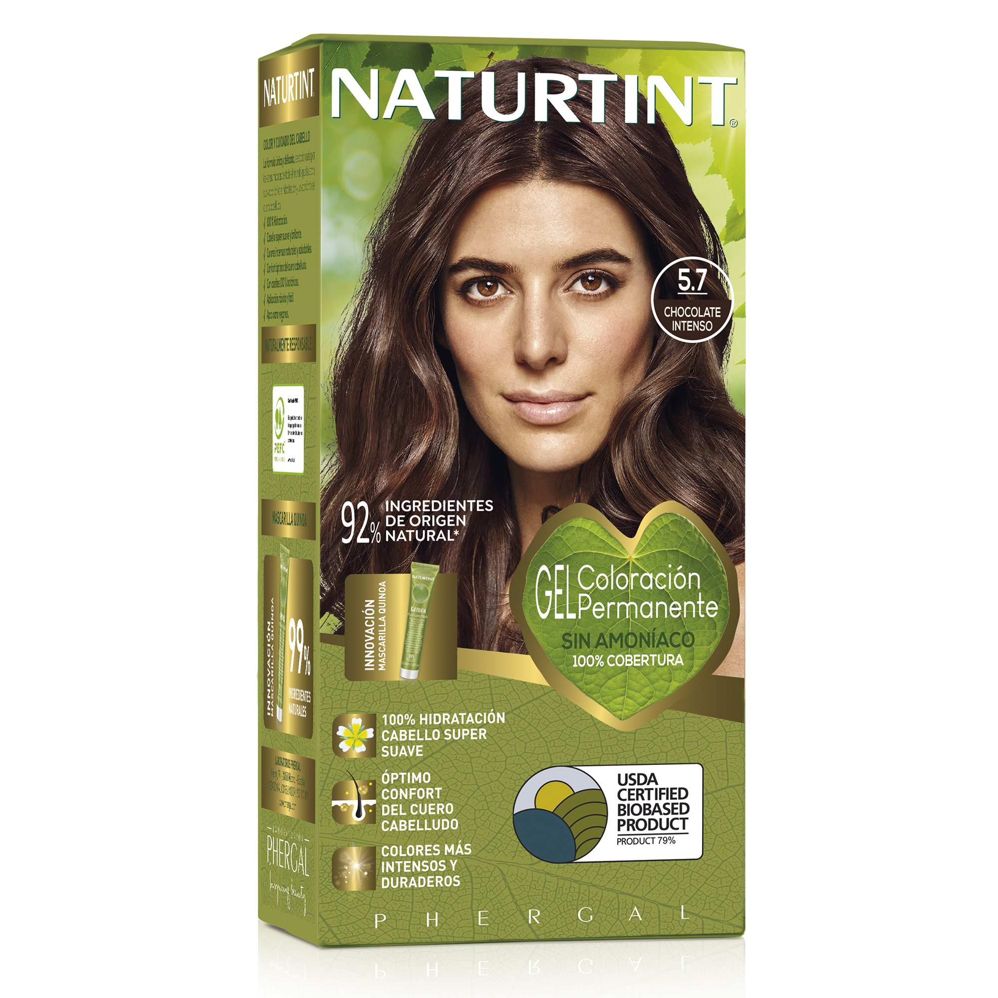 NATURTINT Biobased, Coloración Permanente Sin Amoniaco Pack de 4  + Extra Hairfood Mascarilla 90ml, 100% Cobertura de Canas, Tinte para el Cabello con Ingredientes Naturales, Color Intenso, Natural y Duradero, 680ml