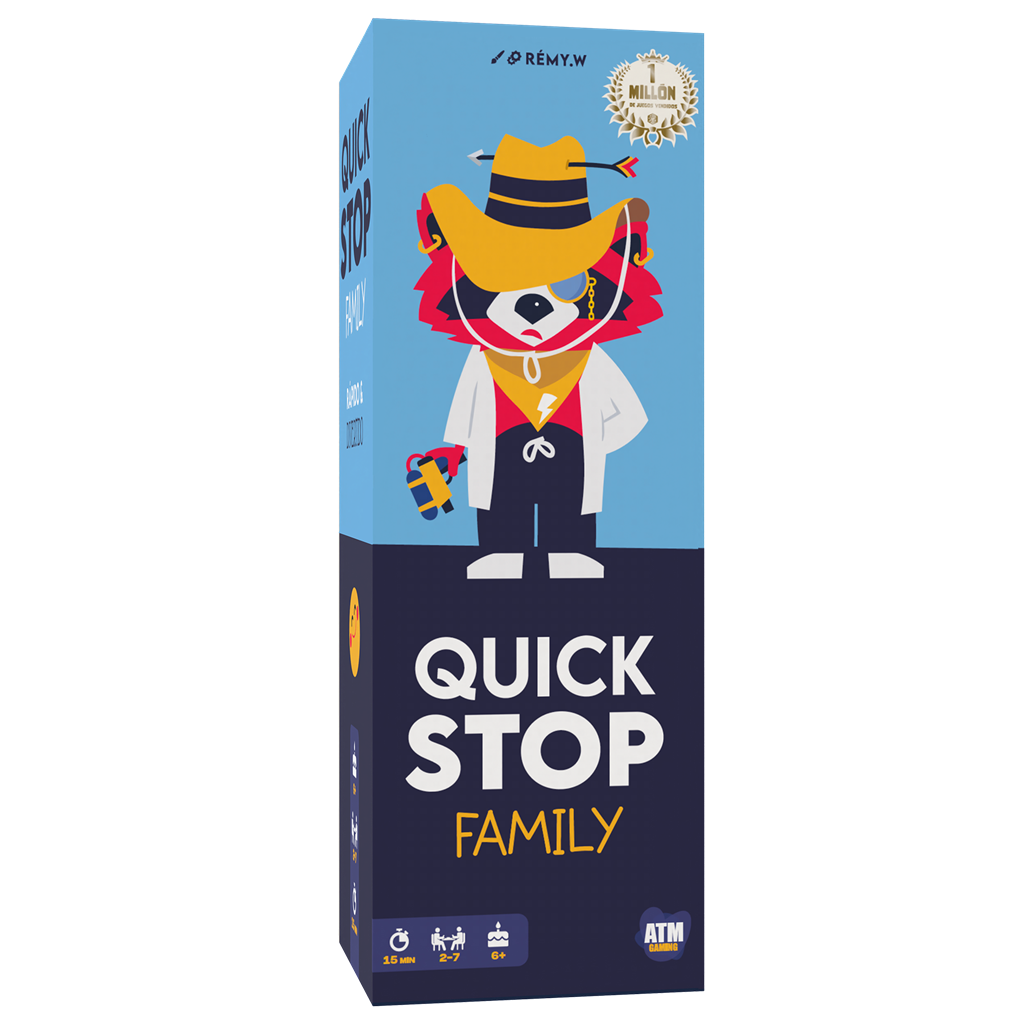 Asmodee - Quick Stop Family Juego de Mesa - Juego de Mesa Dinámico para Familia y Amigos - + 6 Años -  Español