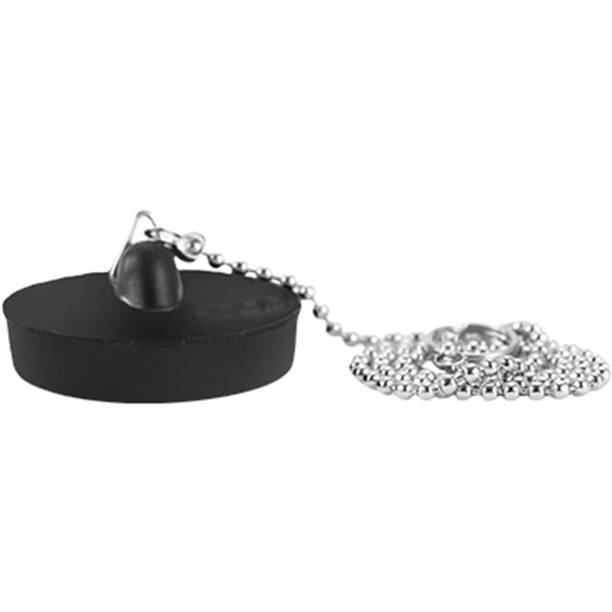 Om Home Tapón de desagüe - Tapón para fregadero - Tapón universal para bañera - Con cadena y gancho de acero inoxidable - Tapón de desagüe para bañera, fregadero, baño, cocina y uso doméstico (tamaño de 45 mm a 47 mm, longitud de la cadena 40 cm)