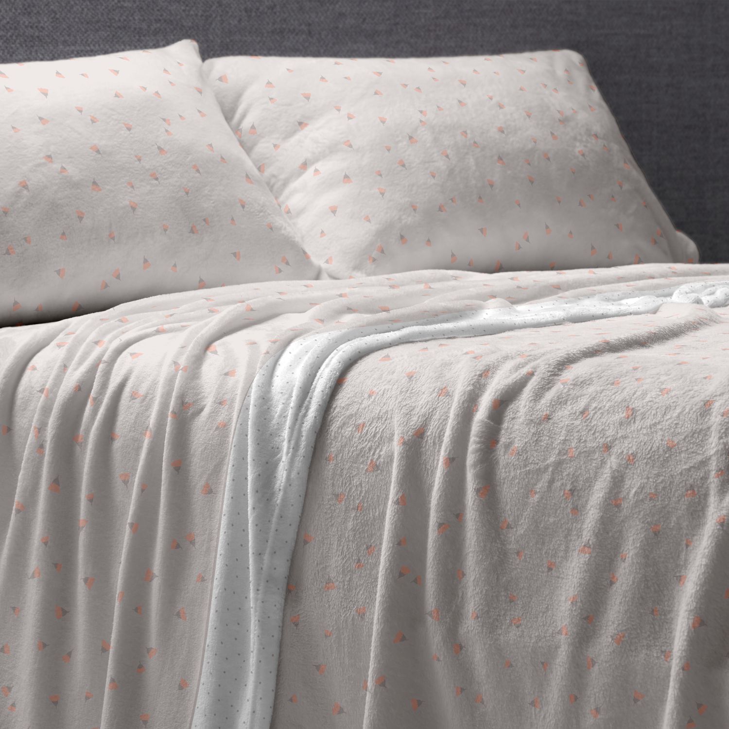 Juego Sábanas BURRITO BLANCO Tejido Coralina Diseño Naif Azul - Tacto Suave, Cálido y Ligero - Cama 90-200cm
