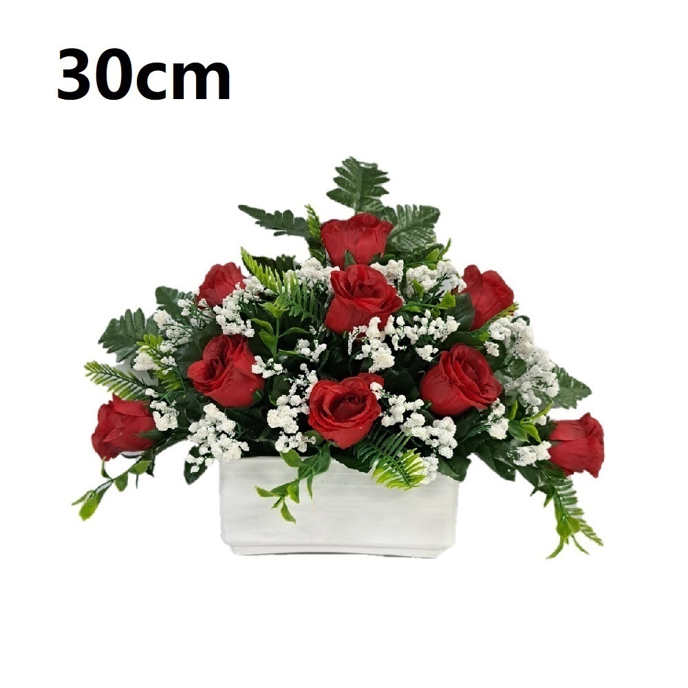 Flores artificiales para cementerio,Centro Flores para santos duraderas de tela con maceta,Gerimport,Envios desde España