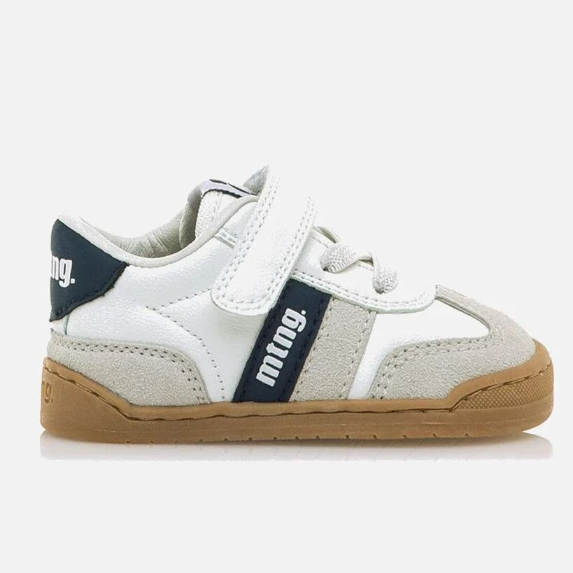 Zapatillas Blancas Infantiles FREE BABY Mustang 49060F – Zero Drop, Cómodas y con Velcro