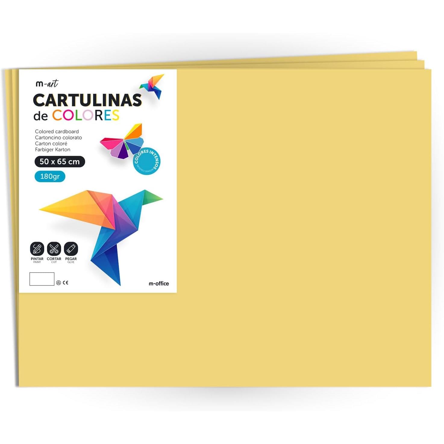 Pack 250 Cartulinas Color Naranja Tamaño A4 180g