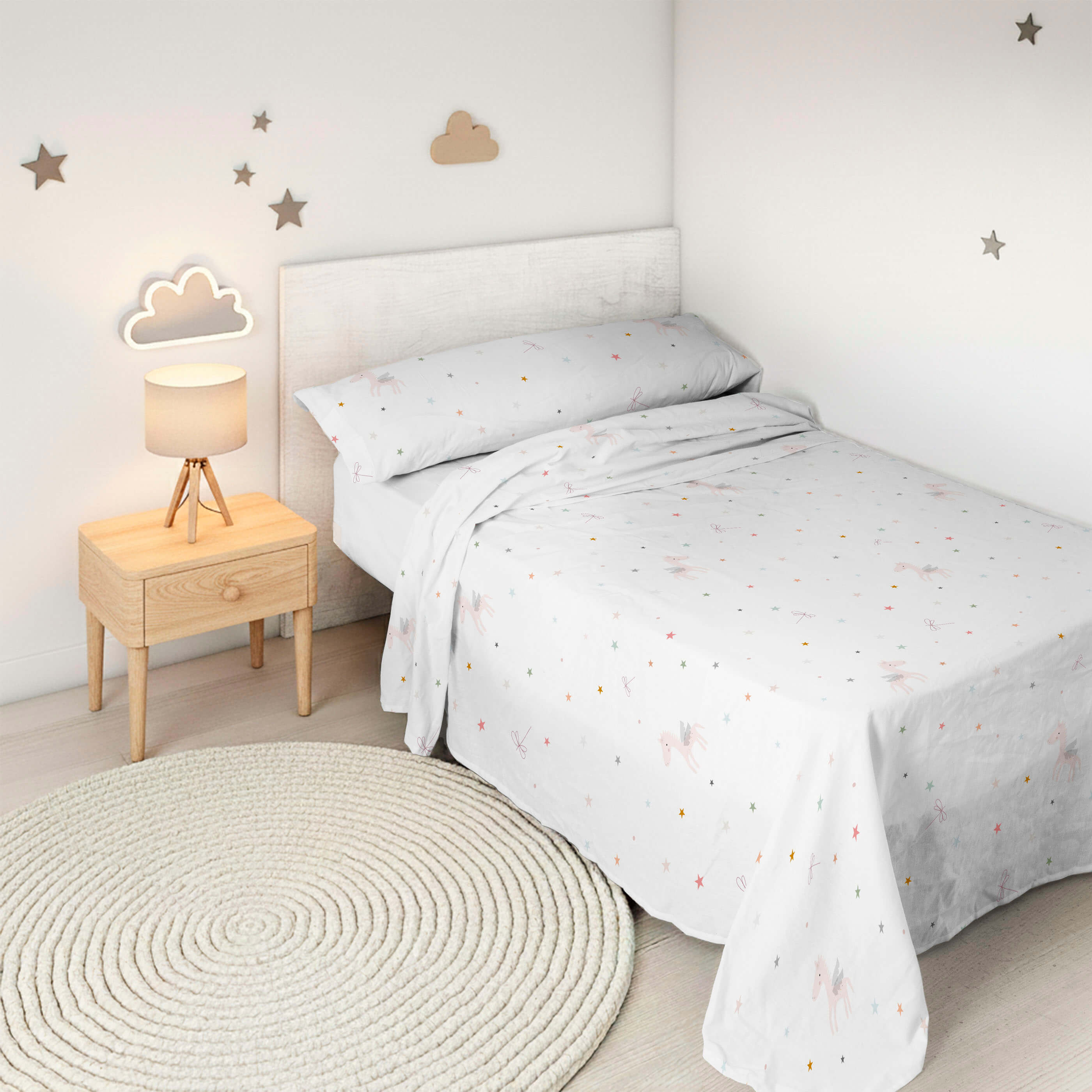 HACIENDO EL INDIO - Juego de Sábanas Infantil Estampado 2 Piezas 100% Algodón Extrasuave - Set de 2 Piezas Incluye Encimera y 1 Funda de Almohada - Cama 90/105 cm - Fabricado en España