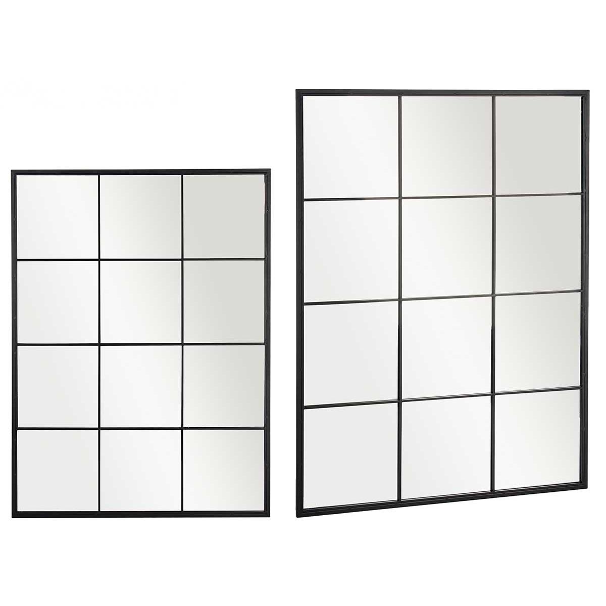 Factory Cuadros - Espejo Siena Negro 120x90cm - Metal y Cristal - Decorativo - espejo ventana