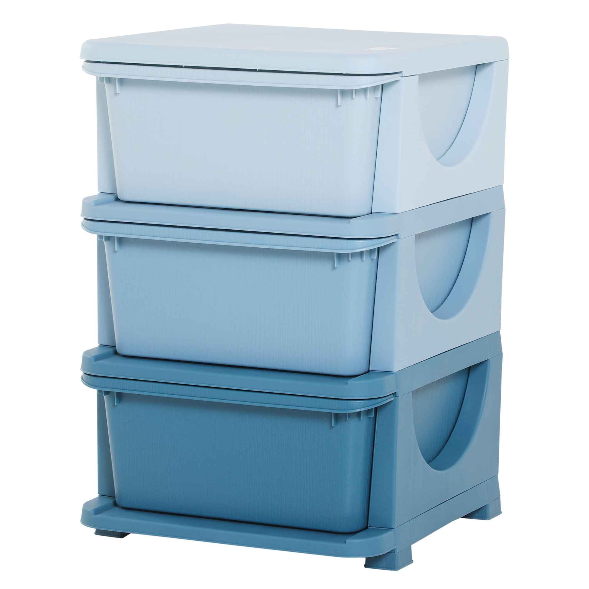 HOMCOM Torre de Almacenamiento Infantil con 3 Cajones Organizador de Juguetes para Niños +3 Años Gran Almacenaje con Asas para Juguetes Ropa Libros 37x37x56,5 cm