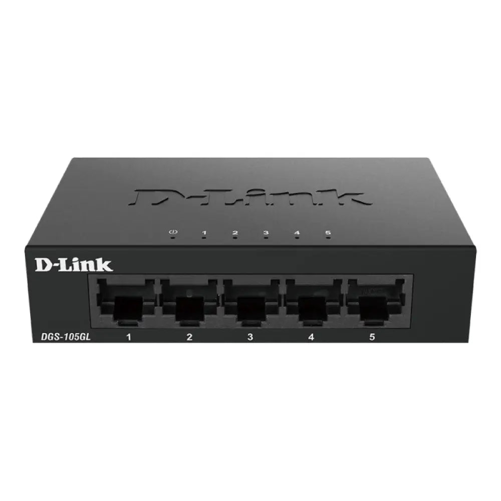 D-Link - Switch no administrado DGS-105GL de 5 puertos Gigabit Ethernet (10/100/1000) con carcasa metálica Plug & Play para oficina y hogar