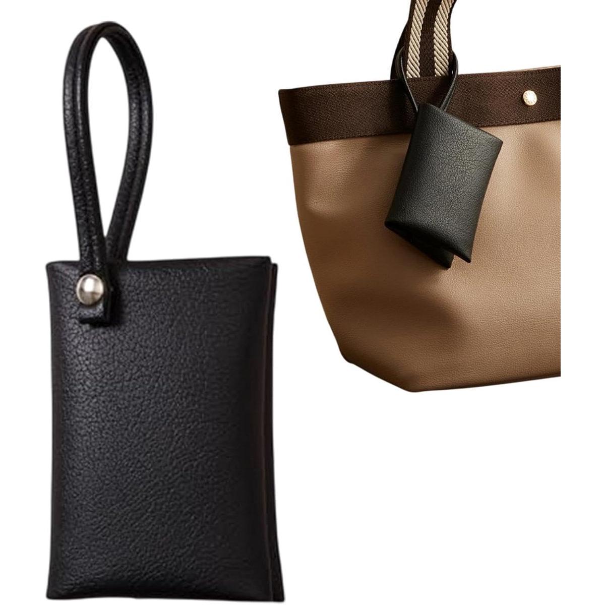 Estuche para pañuelos - Soporte para pañuelos de piel sintética para cartera - Bolsa de papel y piel sintética para objetos pequeños, toallas faciales, monedas, pañuelos, tarjetas - Bolsa de viaje para pañuelos - Bolsa para guardar pañuelos