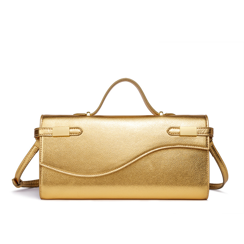 Bolso de hombro largo minimalista para viajes, color sólido, bolso de mano formal para mujer con correa desmontable