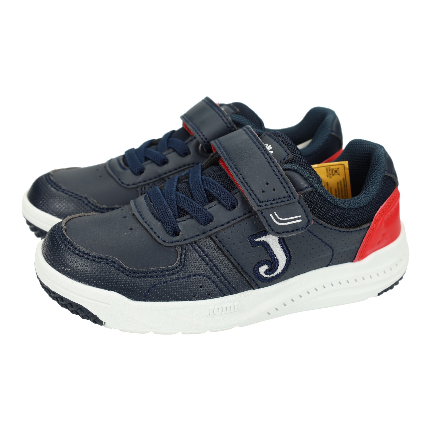Deportivos marca JOMA para niño en color marino-rojo. Deportivas Joma para niños, color marino y rojo, cierre y plantilla de piel, ideales para llevar al cole a diario