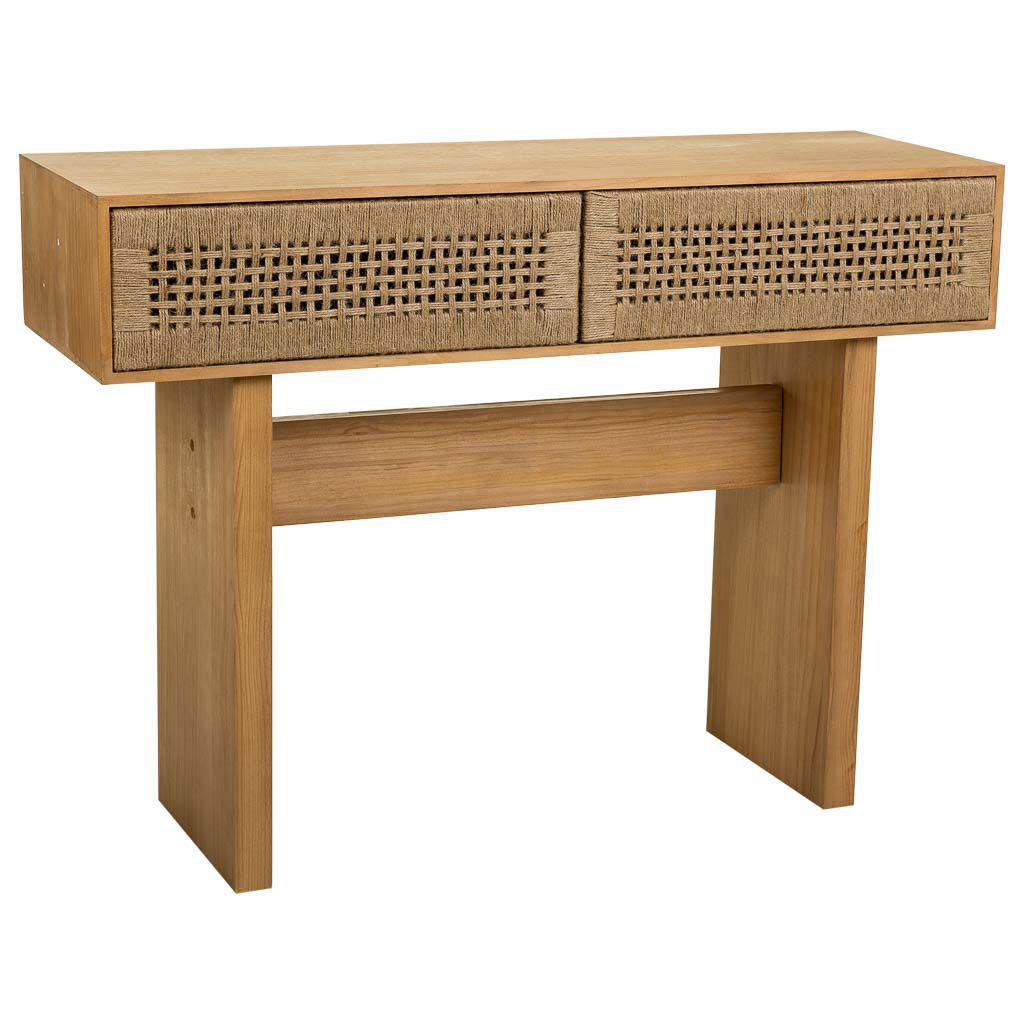Recibidor De Madera Y Cuerda Trenzada De 2 Cajones Marron, El mejor complemento para tu hogar