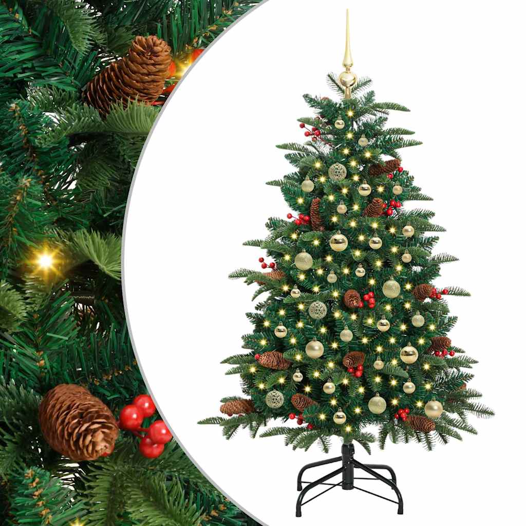 vidaXL Árbol de Navidad artificial Verde 150 cm PVC, Metal y Plástico Multicolor