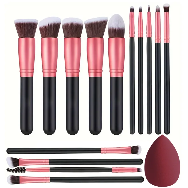 Nuevo Set De 14 Pinceles De Maquillaje Suaves Y Fluffy Para Base Rubor Polvo Sombra De Ojos Blending Herramientas De Belleza Para Mujer Regalo De Navidad