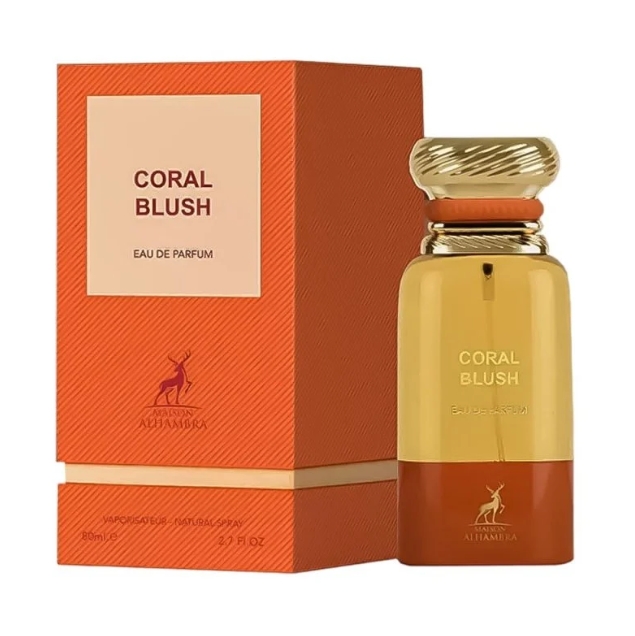 Maison Alhambra Coral Blush 80ml – Perfume Árabe ,Oriental, Femenino, Dulce y Apasionado ,Fragancia de mujer dulce, frutal ,lujoso NOVEDAD