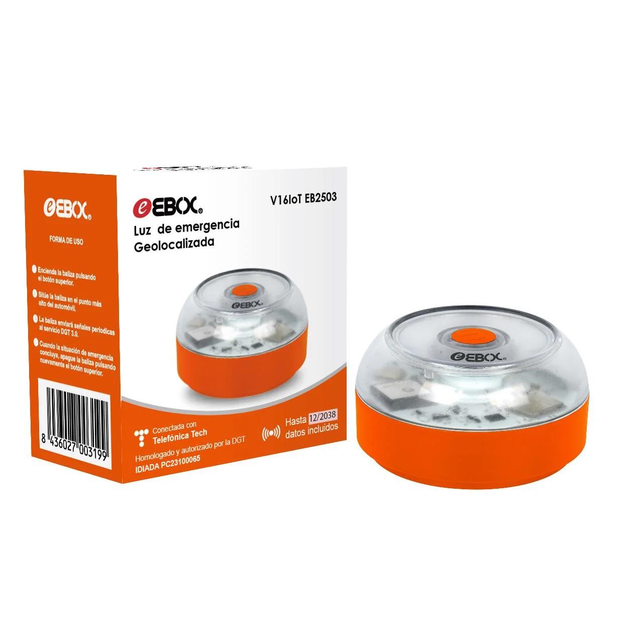 X2 EBOX Luz Emergencia V16 Homologada DGT con Geolocalización, Baliza Coche Conectada DGT 3.0
