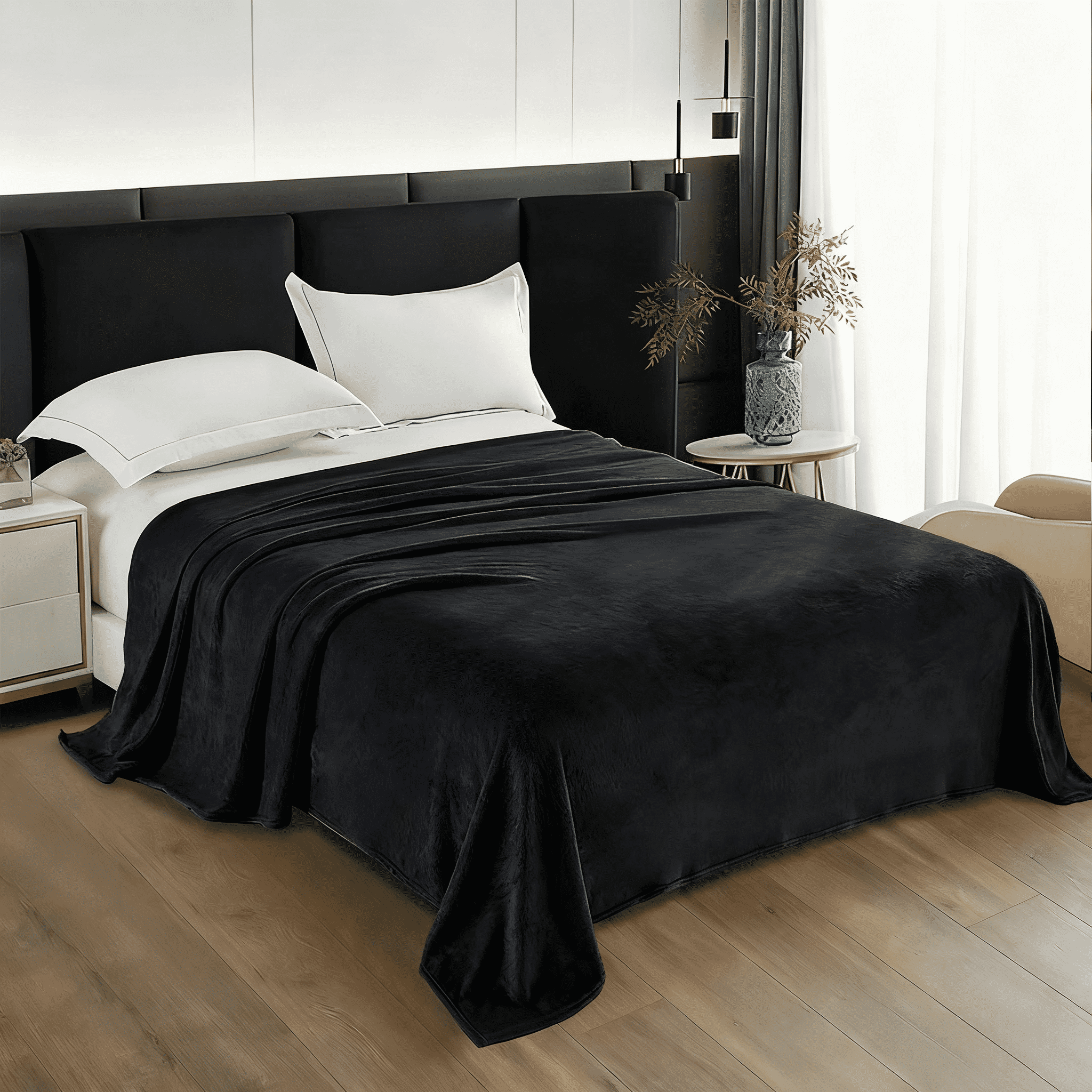 Manta, manta de invierno, manta para la cama, manta para sofá, cálida y suave, negra, blanca, gris 3 colores, 3 tallas para elegir: 130*160CM, 160*220CM, 220*240CM