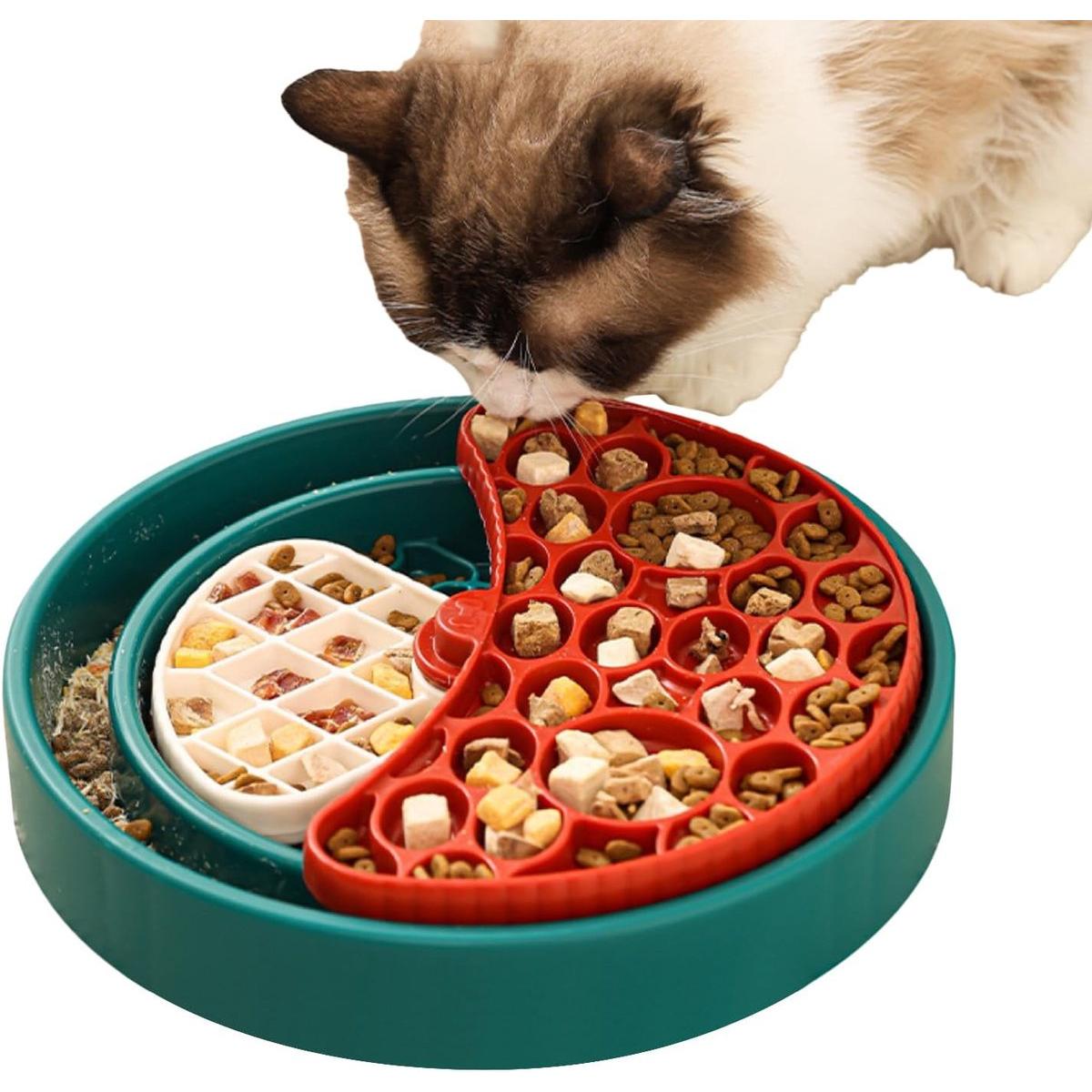 Comedero Slow Down Dog Bowl - Un divertido comedero para perros - Dispensador interactivo giratorio de 360° para la seguridad de tu mascota, una nutrición saludable y la reducción del estrés en casa.