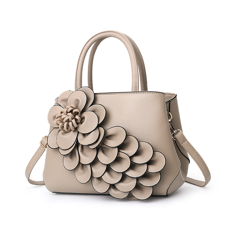 Bolso bandolera de cuero de la PU de las mujeres de la flor 3D de la manija superior de las señoras