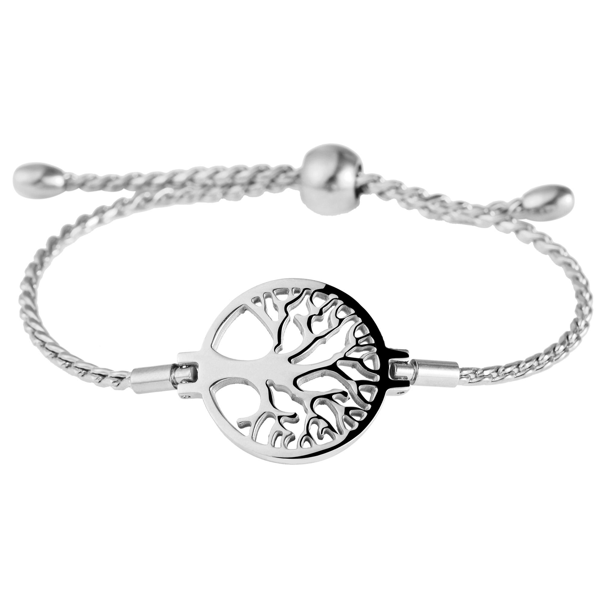 Akzent® Pulsera Prateada Árvore da Vida em Aço Inoxidável - 0016