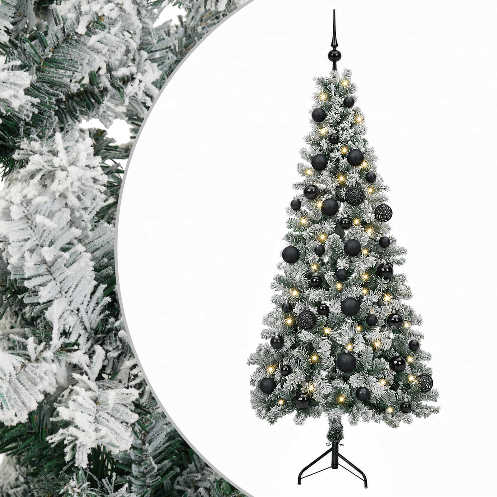 vidaXL Árbol de Navidad artificial con bolas 120 cm 150 LED