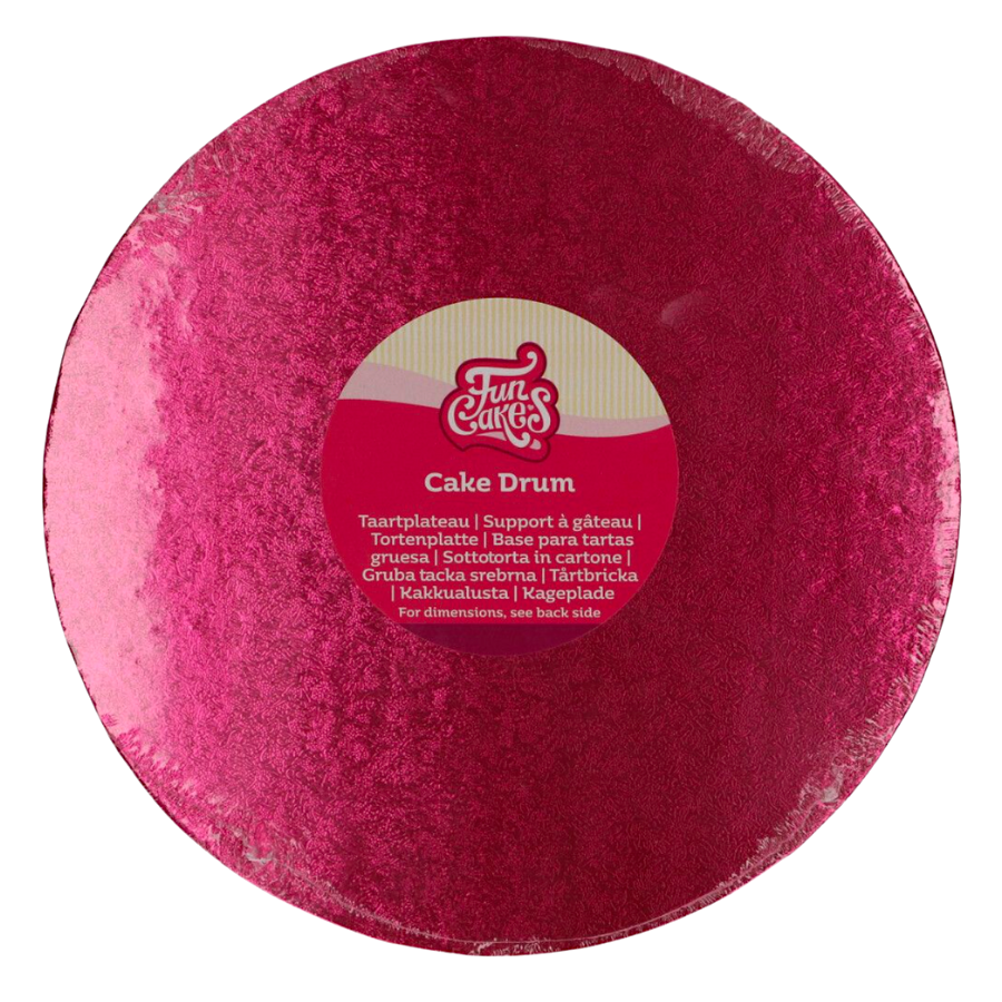 Glotomania - Cake Drum Redondo Rojo Cereza (Fun Cakes) - 30 Cm Ø - Cartón Resistente