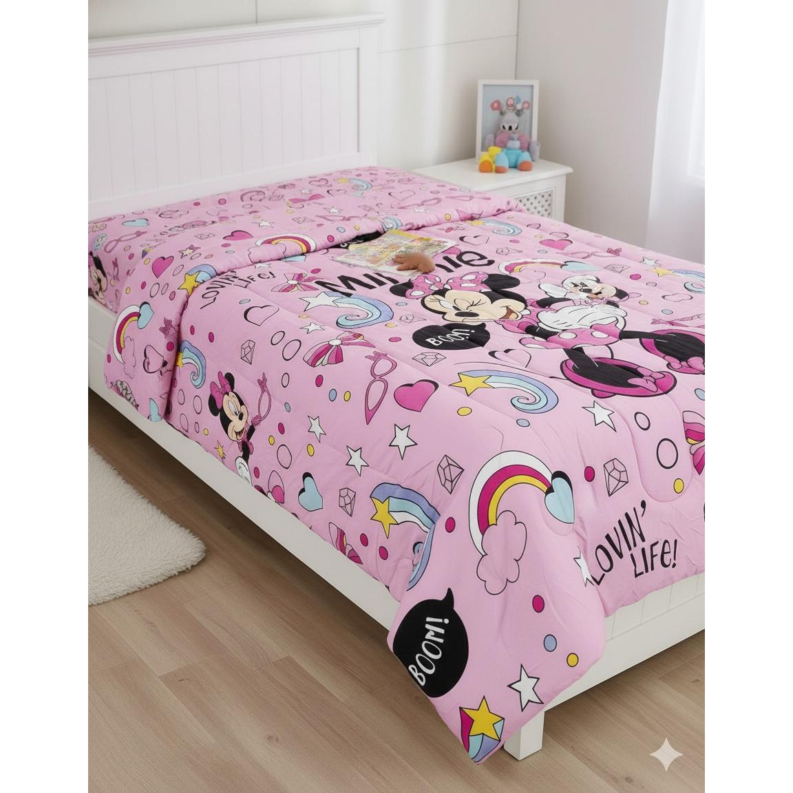 Edredón Infantiles Disney 170x270 cm - Diseño Oficial Disney, Suave y Ligera para Cama Infantil Estilo Divertido-Mister License Company Sl.