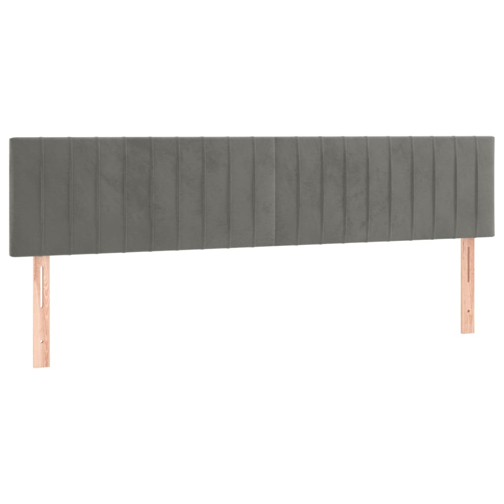 vidaXL Cabecero con LED de terciopelo gris claro 200x5x78/88 cm