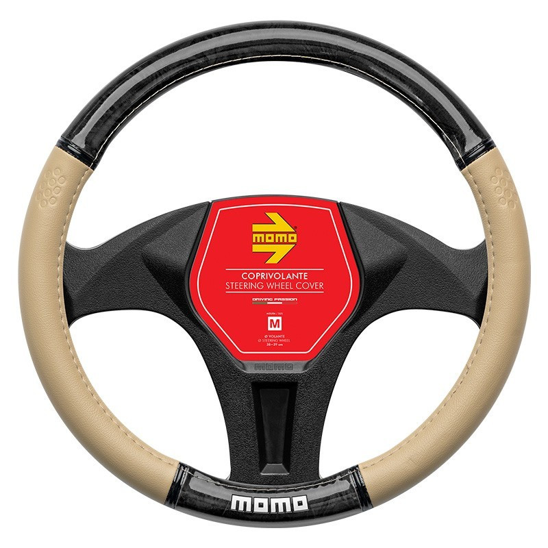 FUNDA VOLANTE MOMO LUXURY WOOD BEIGE-BLACK M
