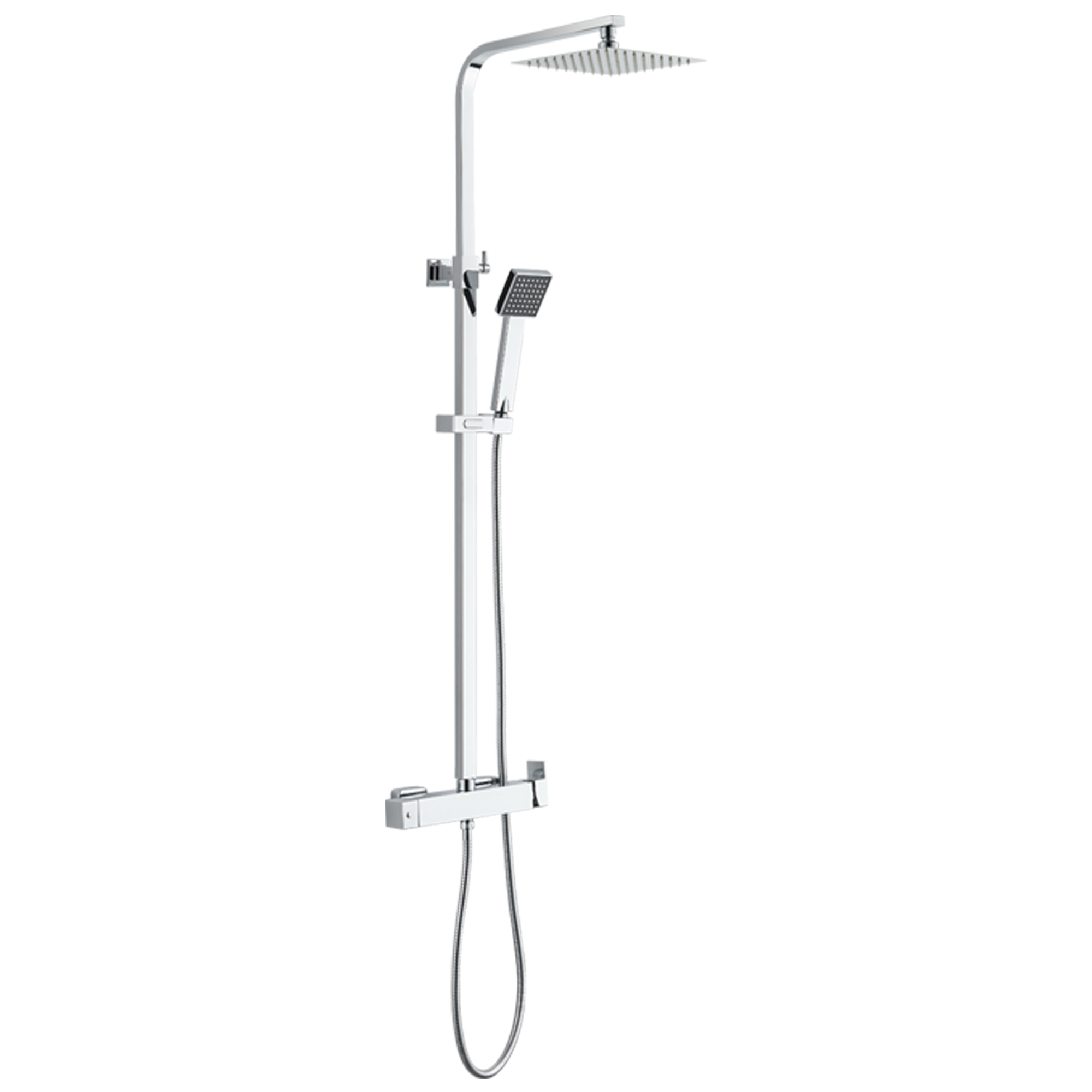 Cofan Columna de Ducha con Grifo Monomando | Diseño de Cabezal Cuadrado | Regulable en Altura