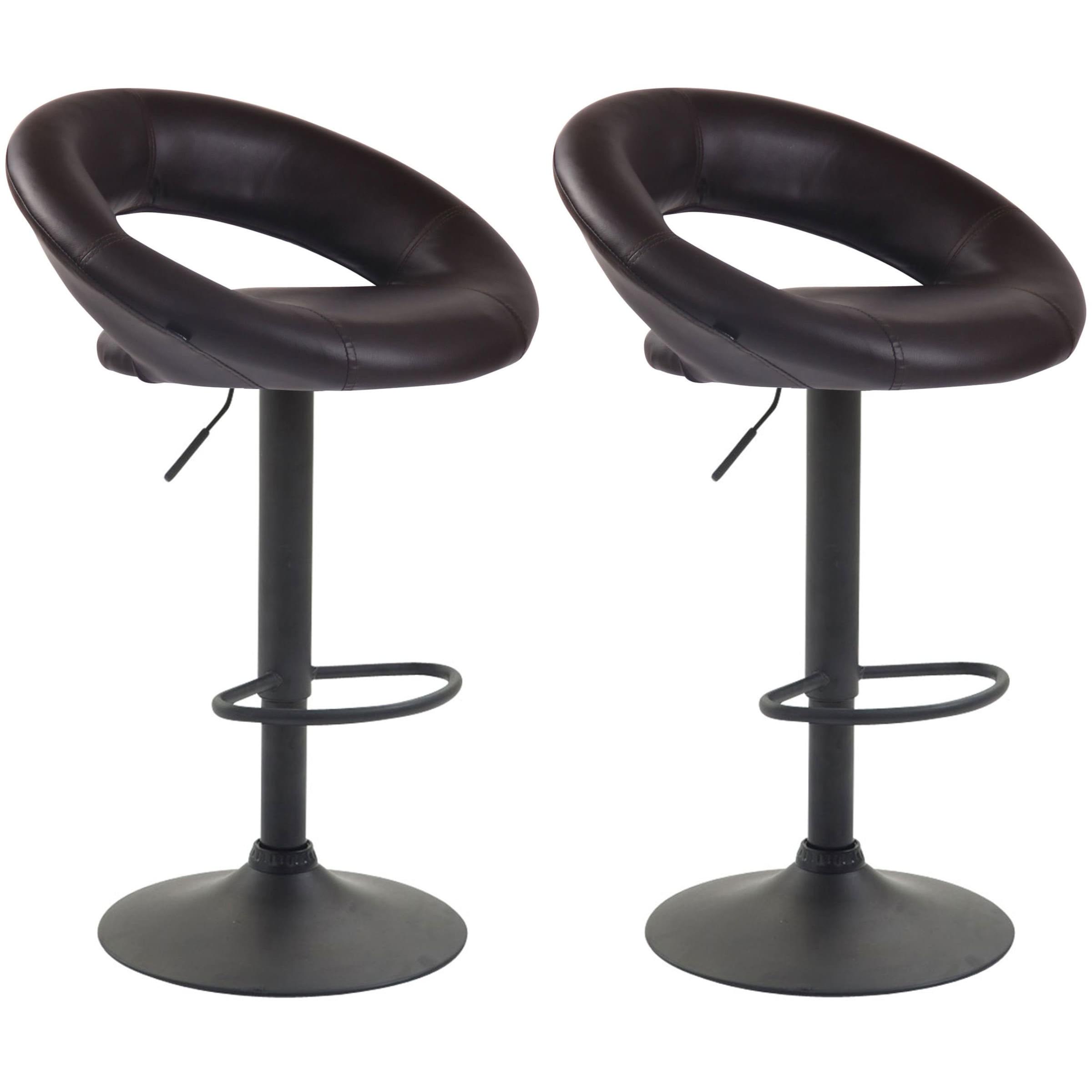 Pack de 2 taburetes de barra Olinda en polipiel Marrn,Negro