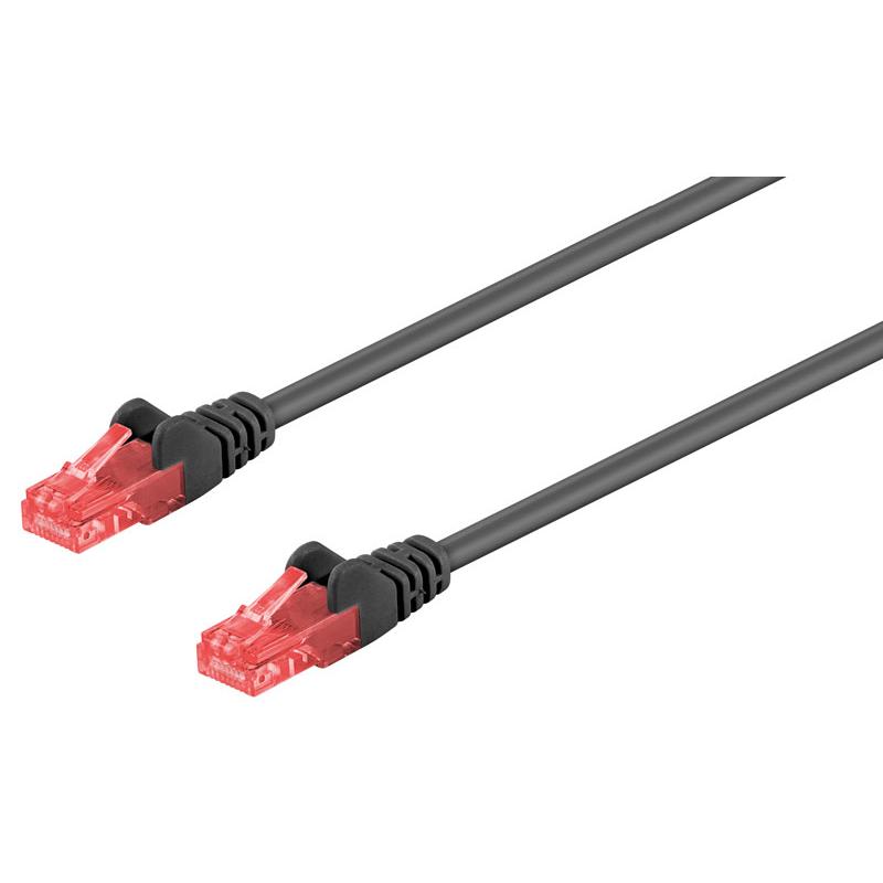 Conexión UTP Cat.6 RJ45 macho - macho, 0.5m Negro