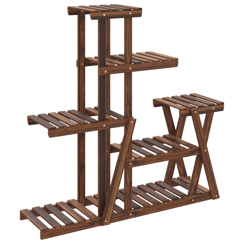 vidaXL Soporte para flores madera maciza de abeto 95x25x96 cm Color Marrón, Marrón claro, y mas