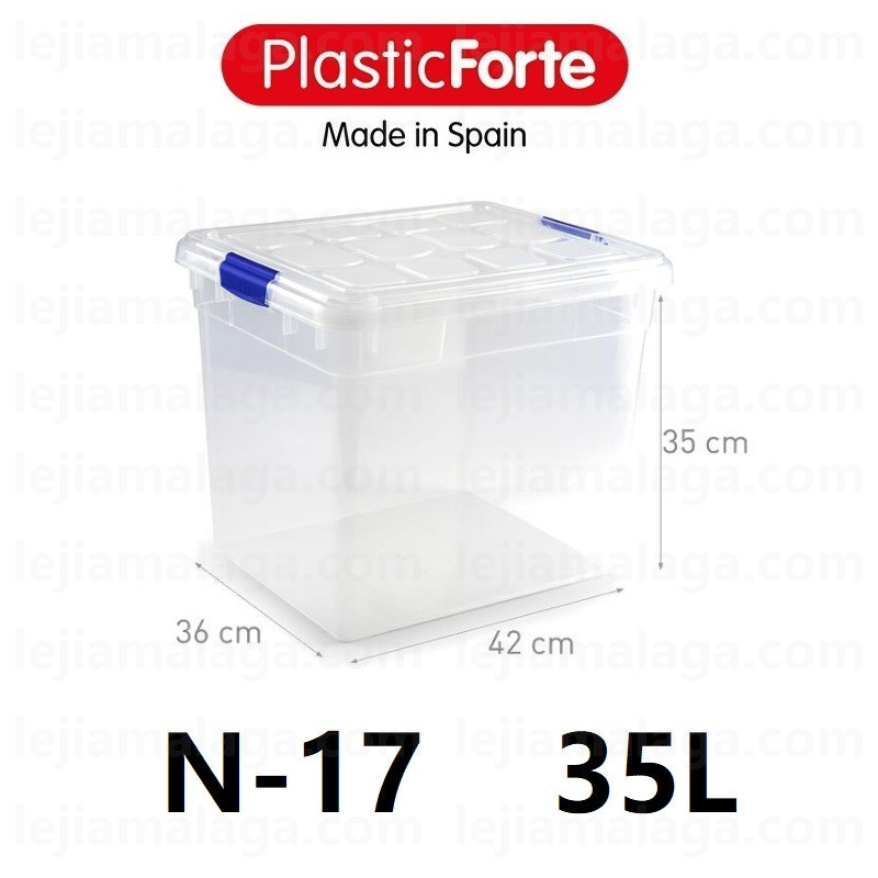 PLASTIC FORTE - Cajas de Almacenamiento Plásticas Smartlock - 5L a 25L con Cierres de Seguridad y Resistencia Superior. Cajas de ordenación Plástico Anticompacto duradero y resistente de alta calidad.