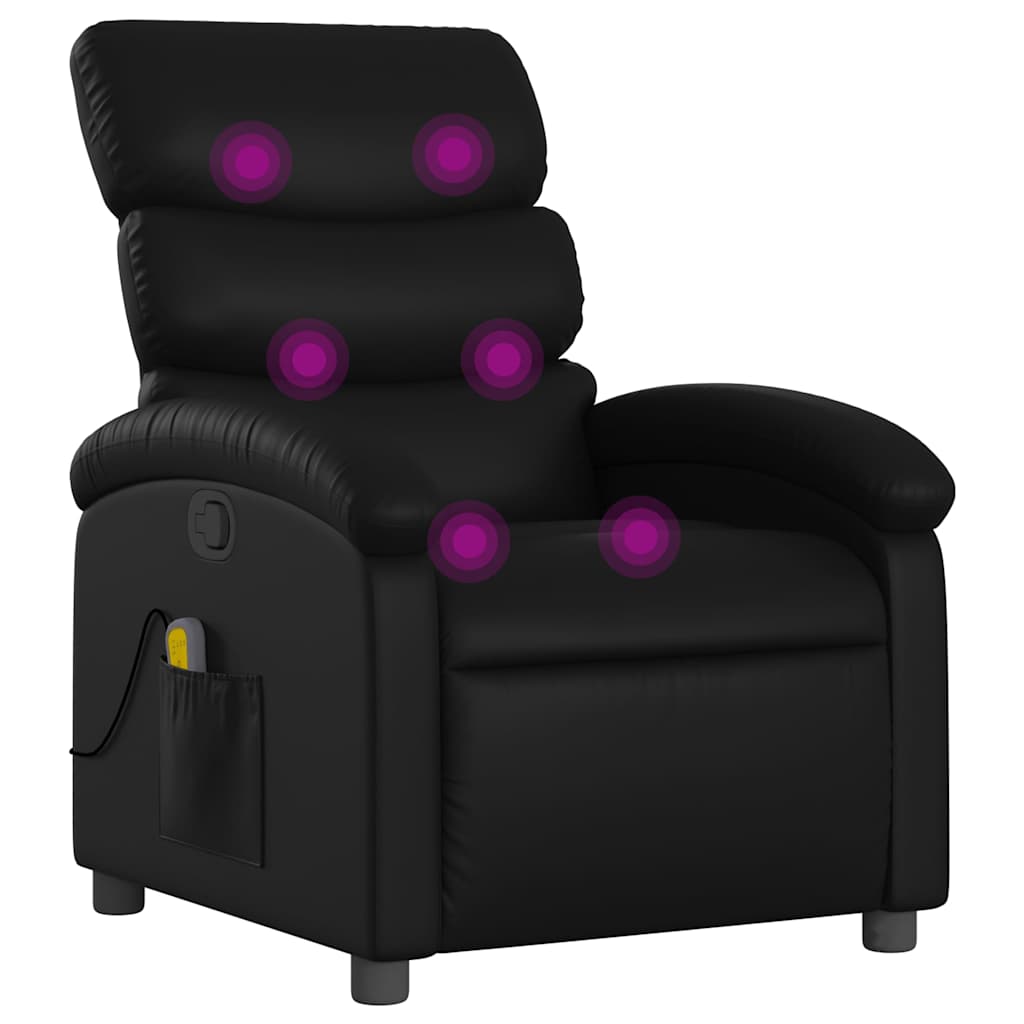vidaXL Sillón reclinable de masaje en piel sintética Multicolor