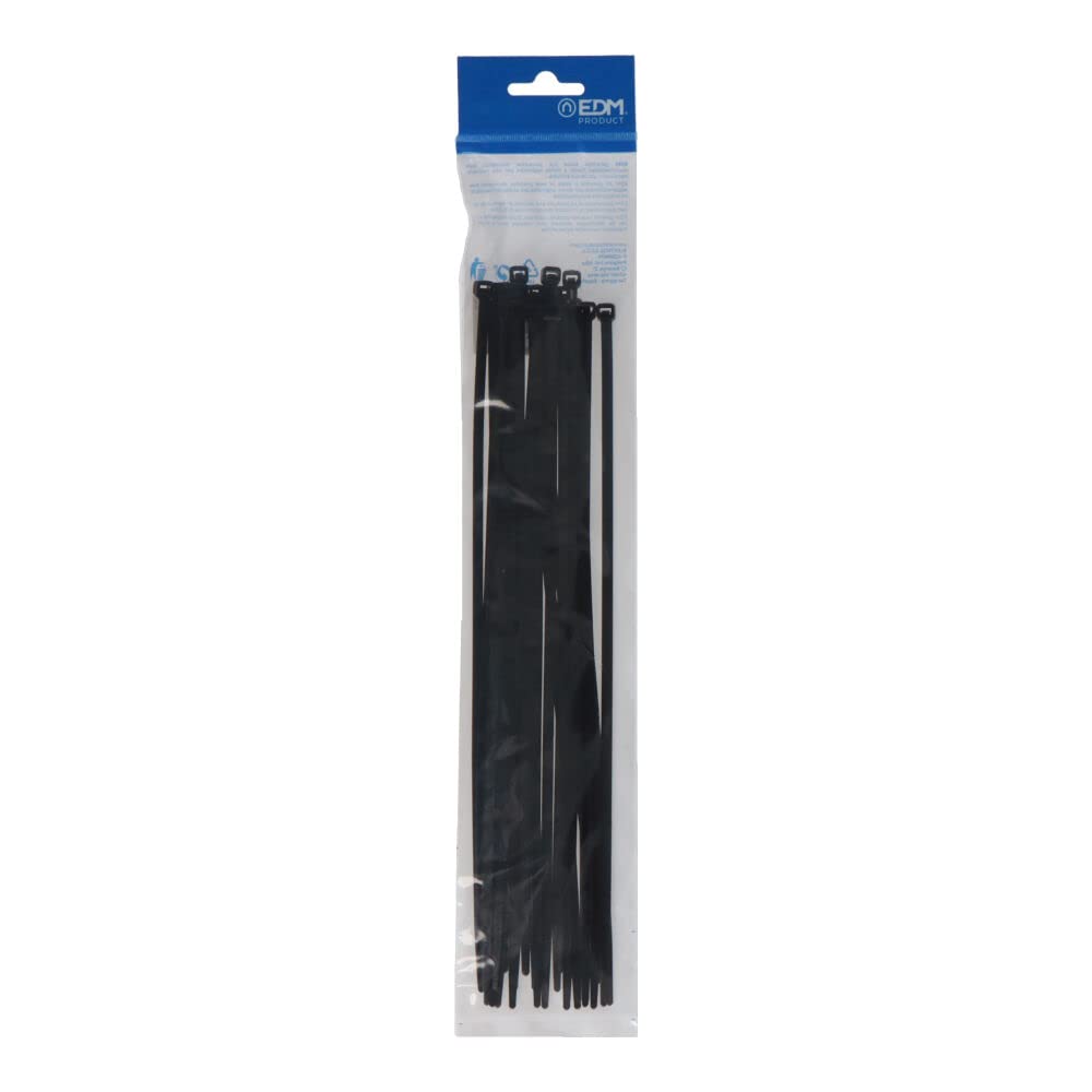 bridas negras 300x4,8mm nylon alta calidad (blister 25 unid.) edm
