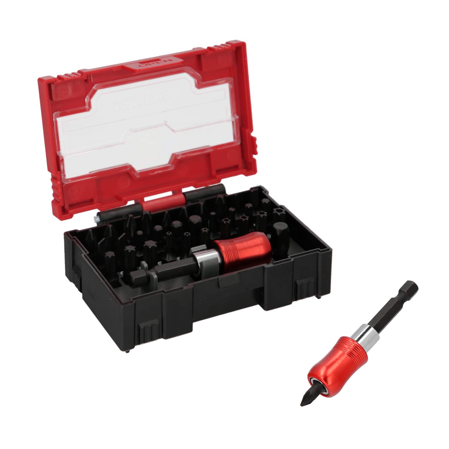 SANCO STORE - WOLFPACK LINEA PROFESIONAL Juego De Puntas Destornillador Acero Cromo Vanadio Con Adaptador Rapido 32 Piezas