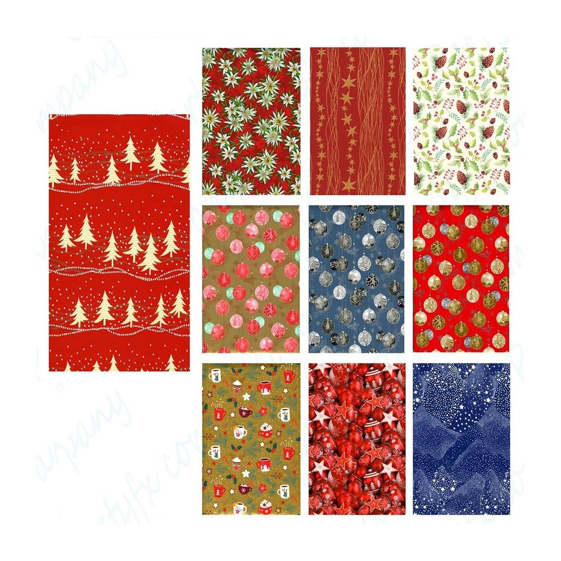 PLUS HOME Papel de Regalo Kraft Reciclable Estilo Navideño Cubre Regalo Coincidencia Aleatoria de Patrones