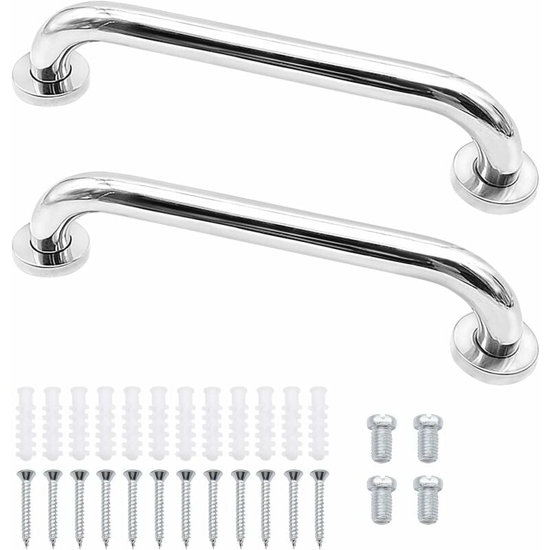 Barra de apoyo antideslizante de acero inoxidable, barra de apoyo para baño de 2 piezas, barras de seguridad montadas en la pared