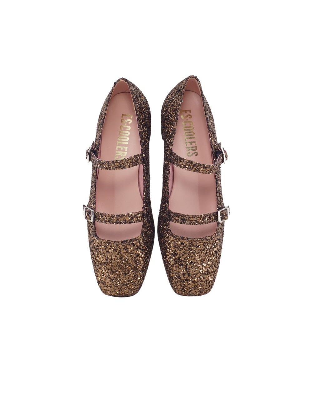 ZAPATO MARY JANE TACÓN DOBLE HEBILLA MUJER ESCOOLERS DOROTHY GLITTER