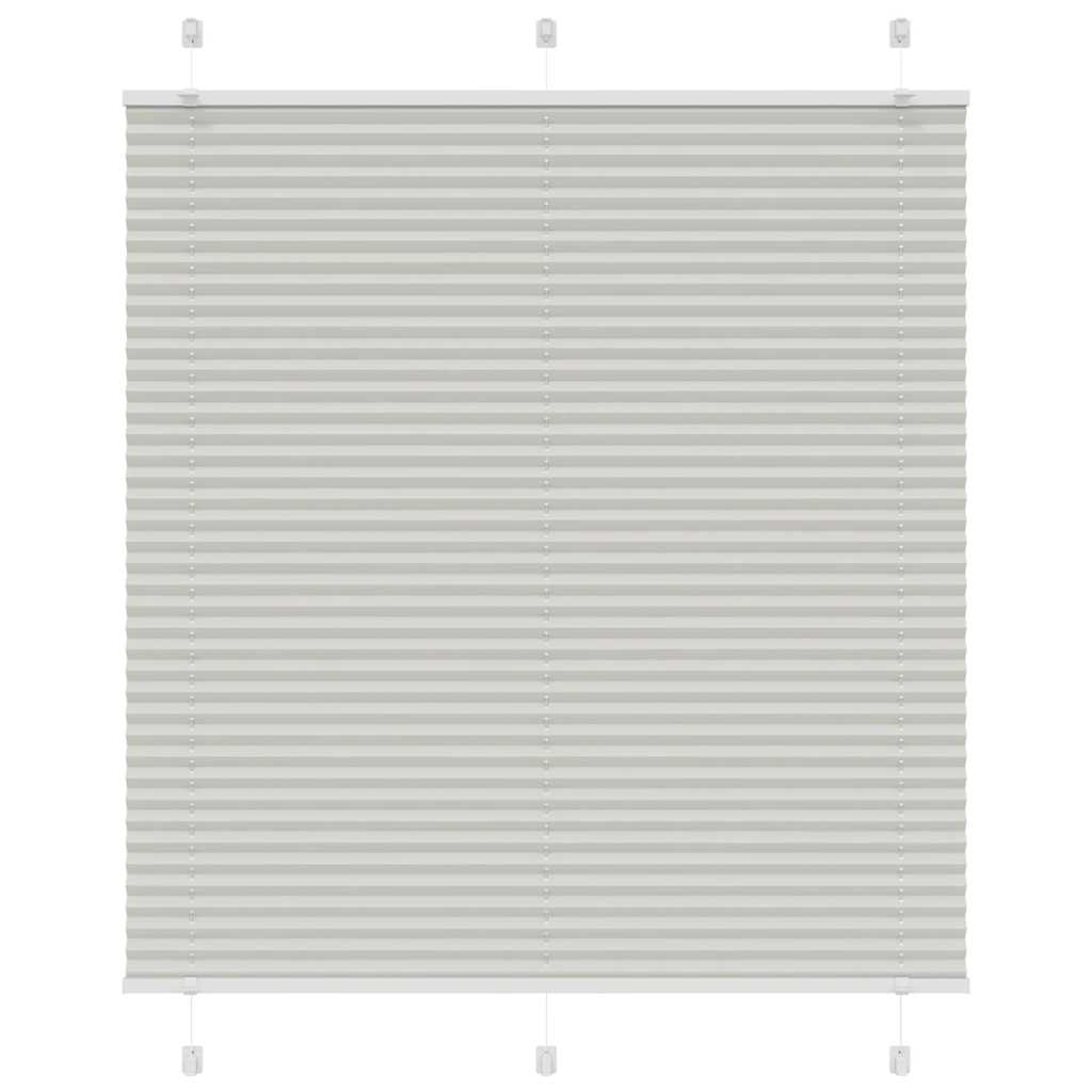 vidaXL Estor Plisado gris claro Tela Poliéster en dimensiones 100x100 cm/100x150 cm/100x200 cm y más | protección solar decorativa para ventanas hogar oficina dormitorio fácil de instalar