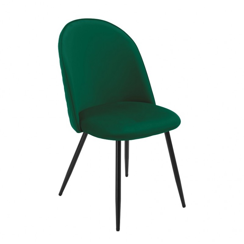 Silla ADARA, metal, tapizado velvet color a elegir (gris o verde)
