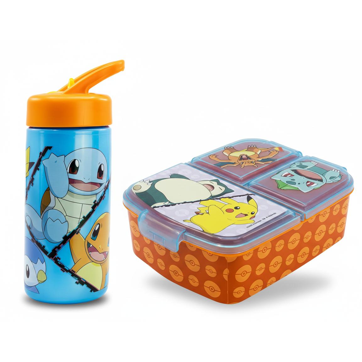Set Sandwichera Múltiple infantil y Botella Escolar - Pack Diseño Colorido | Mochila Escolar Niño Niña de 3 a 8 Años | Material Escolar Set de Almuerzo - Marukatsu