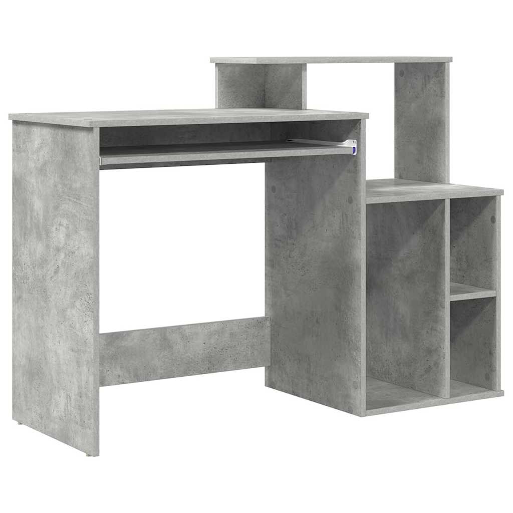 vidaXL Escritorio con cajón Gris Concreto 120,5 x 44 x 88,5 cm
