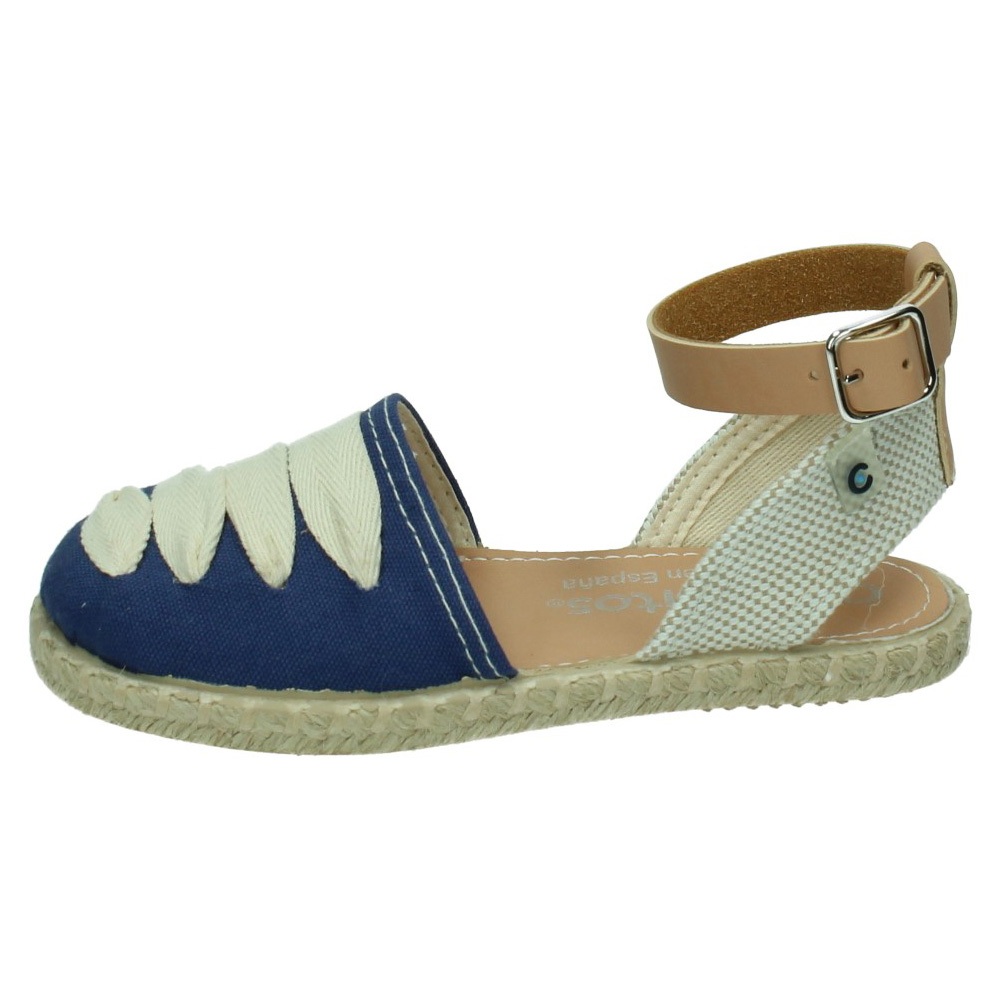 Sandalias marca CONGUITOS para niña en color azul. ESPARTEÑAS CINTAS