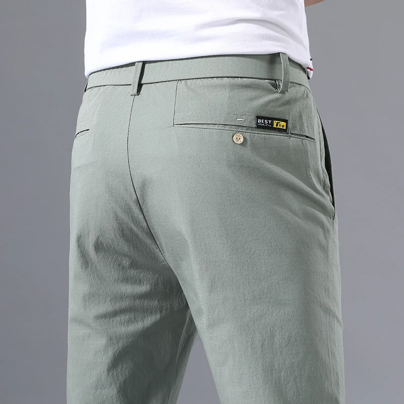 TK Pantalones Casuales Para Hombre Primavera Verano Mallas Elásticas Clásicos De Negocios Para Golf Moda Coreana Ropa Masculina