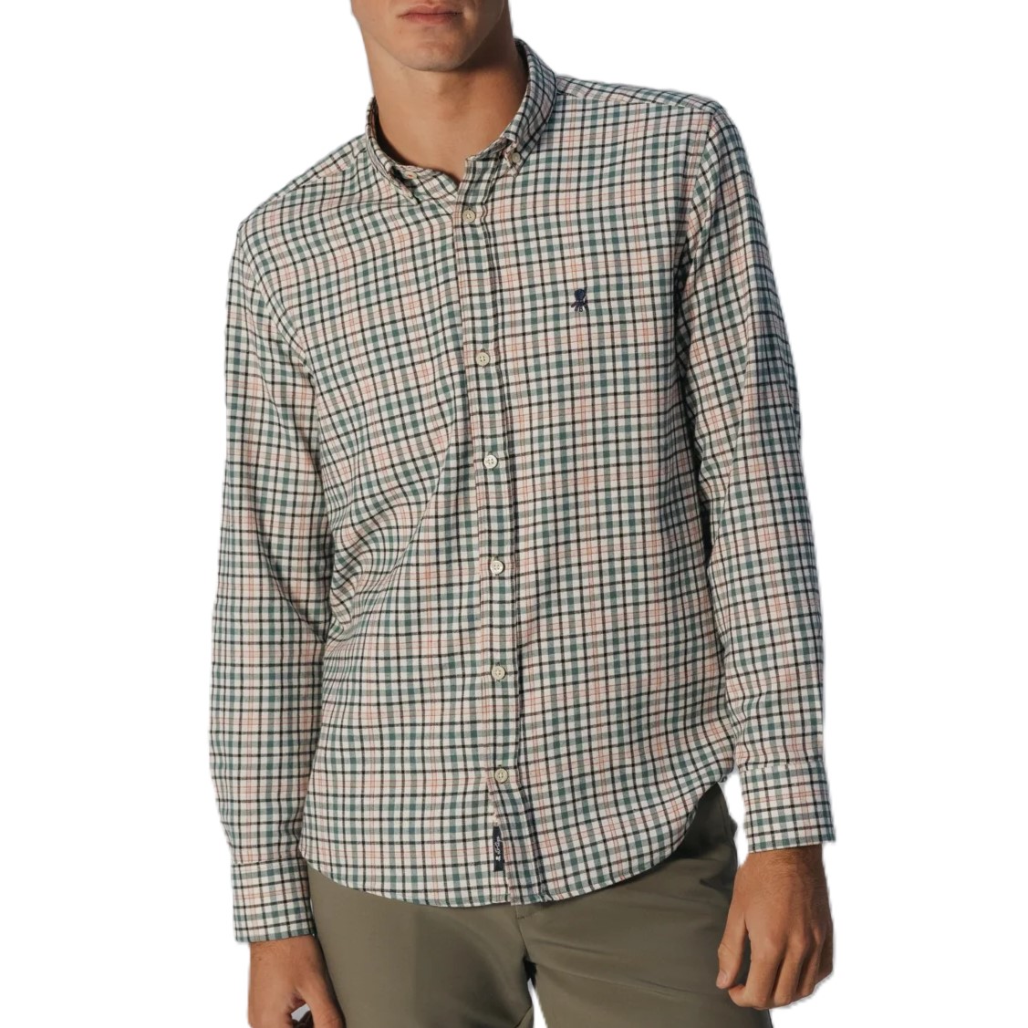 Camisa Casual Franela Peinada Cuadro, Marca El Pulpo, Color Multicolor, Talla L, Para Hombre