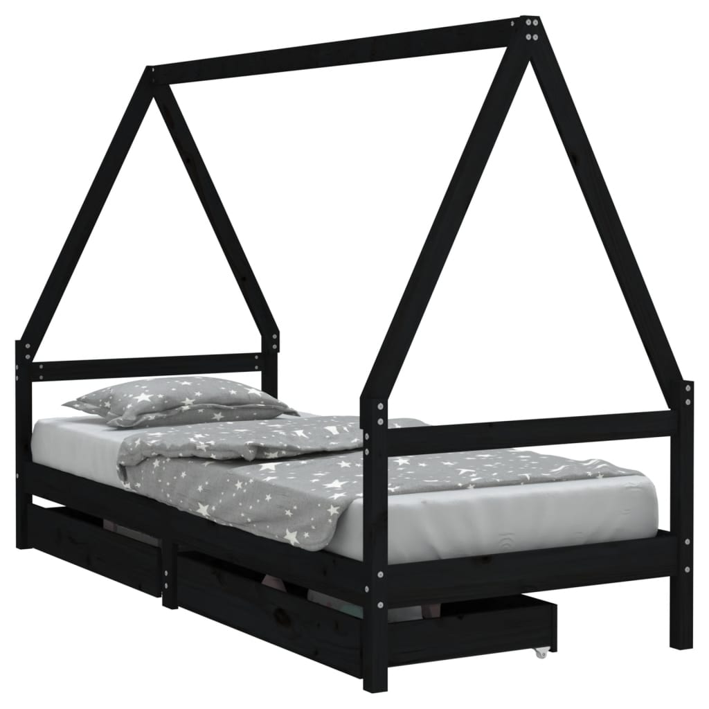vidaXL Estructura cama niños con cajones madera pino 90x200 cm